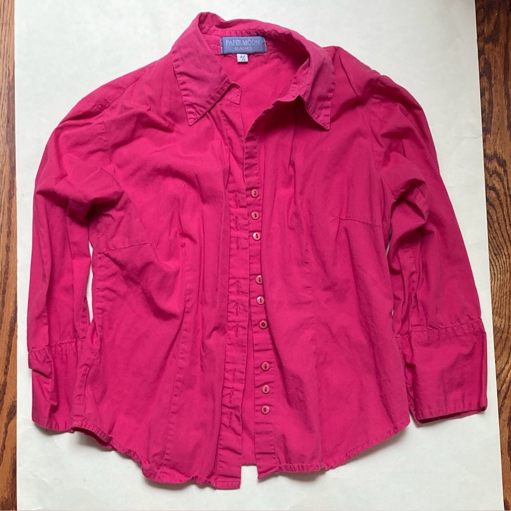 Papermoon Bright Pink Button Down Shirt